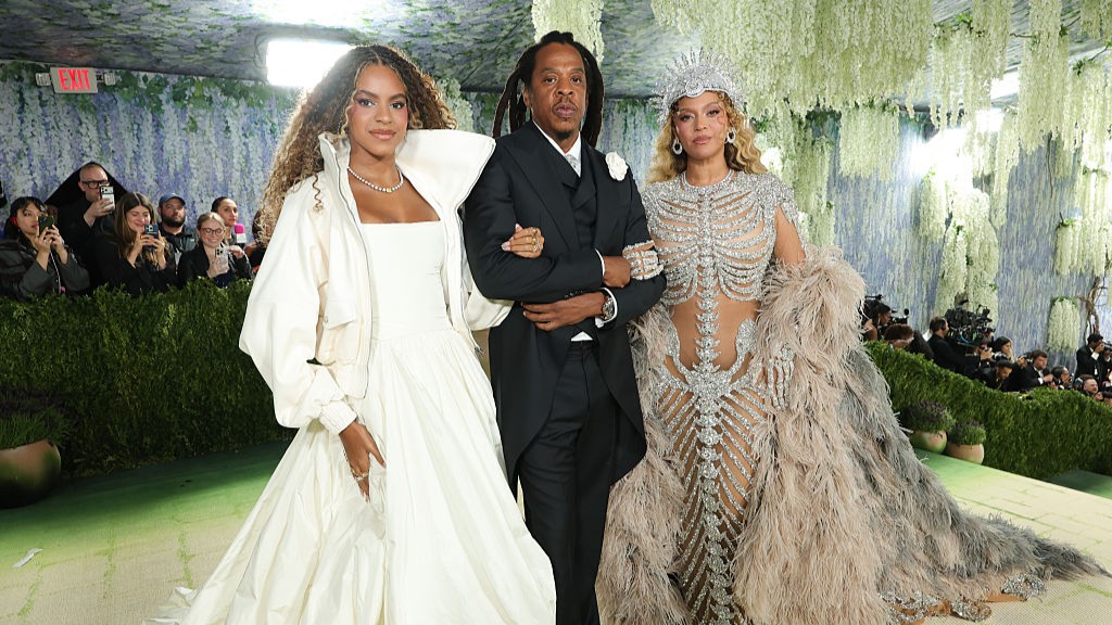 Beyonce, Jay-Z and Blue Ivy at the 2026 Met Gala celebrating "Costume Art" at the Metropolitan Museum of Art on May 04, 2026 in New York City.