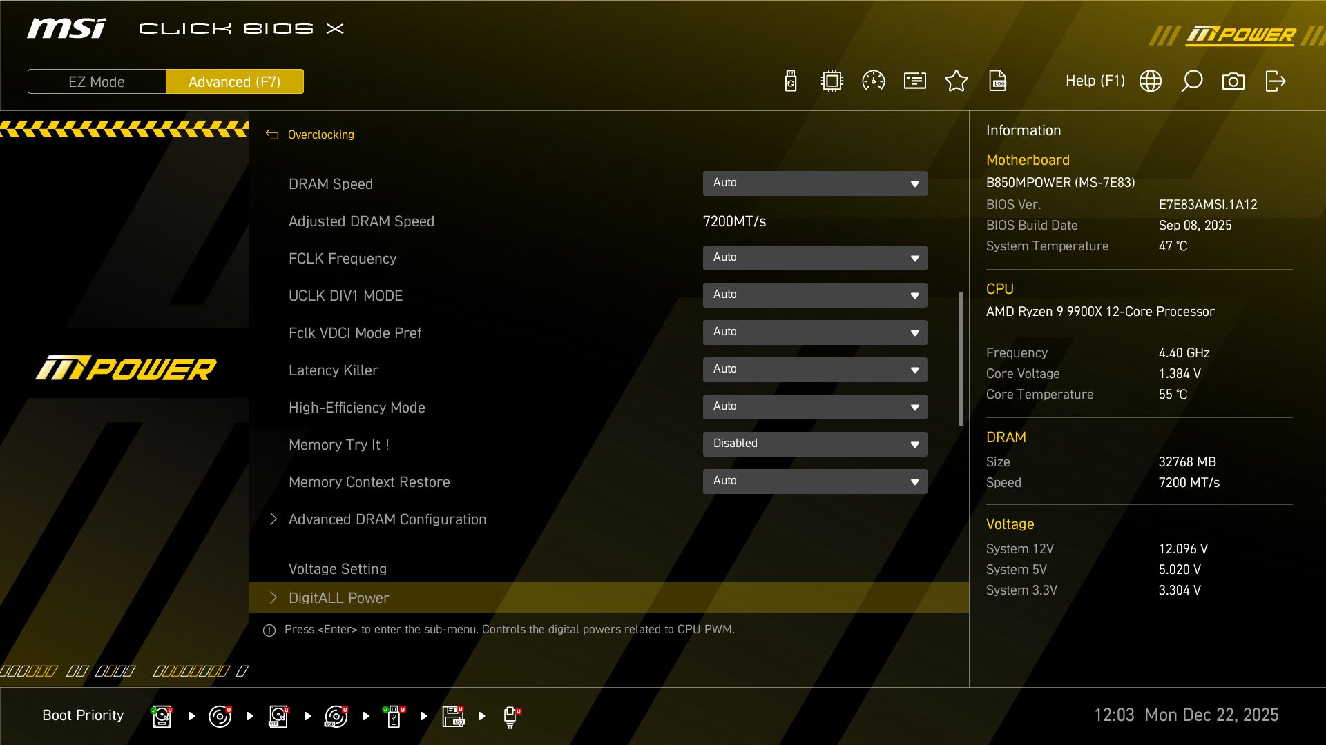MSI B850 MPower - BIOS images