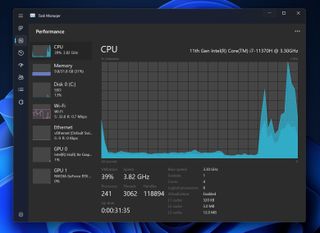 A screenshot of the new Windows 11 task manager