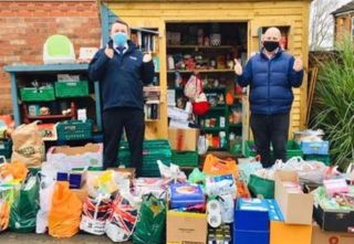 The food bank shed after a deliver of food