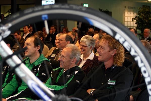 The director sportif looks on. Eric Vanderaerden (foreground) is enjoying his role as the sporting director of this team and believes it will surprise many in 2007.