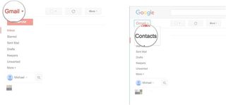 Click Gmail. click Contacts
