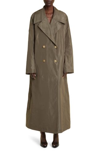 Cadel Oversize Polyester & Silk Double Breasted Trench Coat