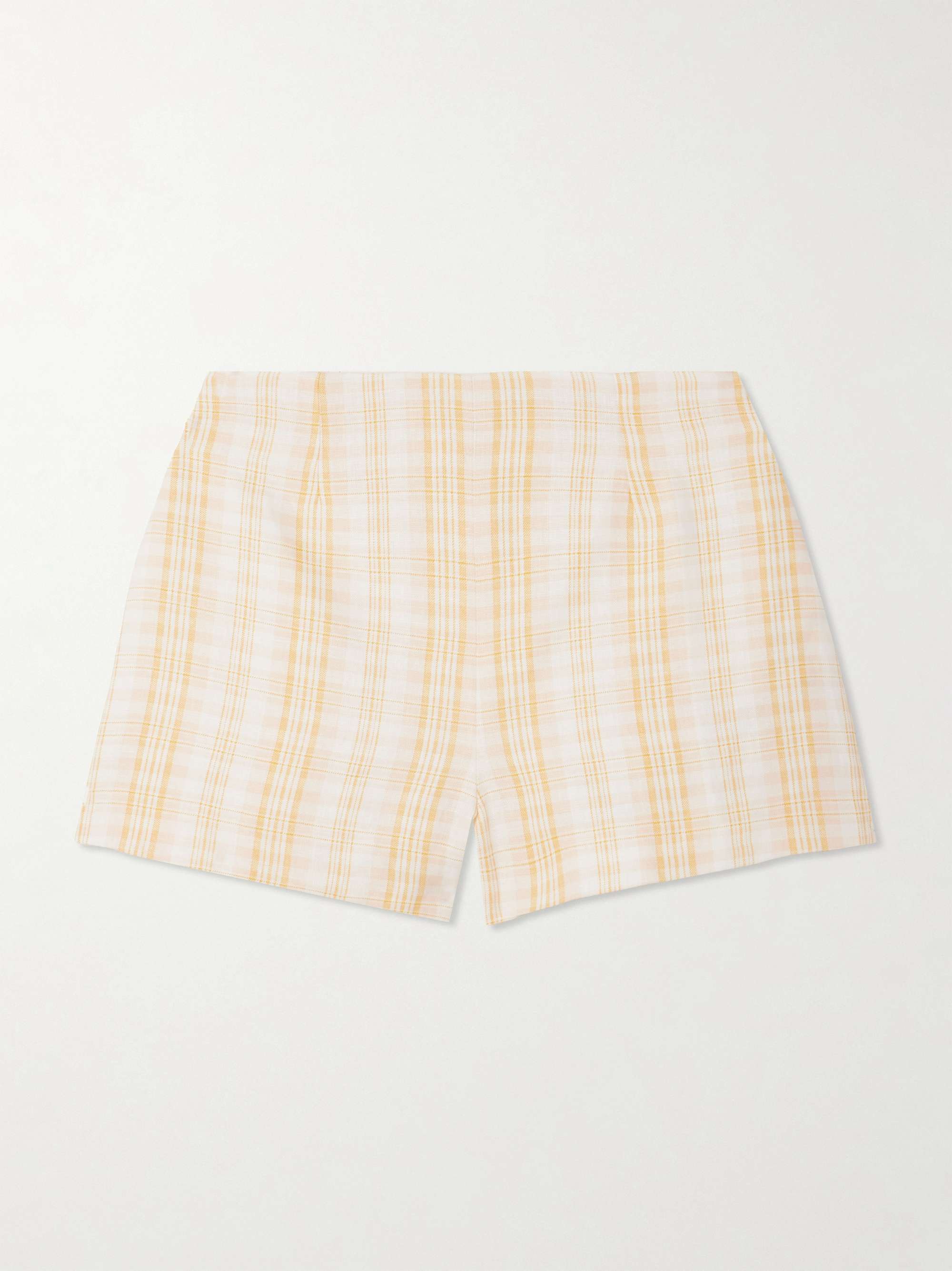 Lila Checked Linen Shorts