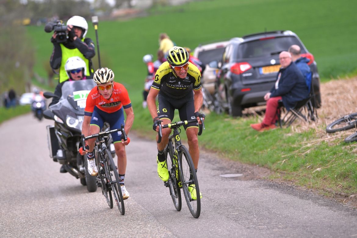 Roman Kreuziger (Mitchelton-Scott) and Enrico Gasparotto (Bahrain-Merida)