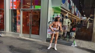 The Famous Naked Cowboy of NYC Times Square