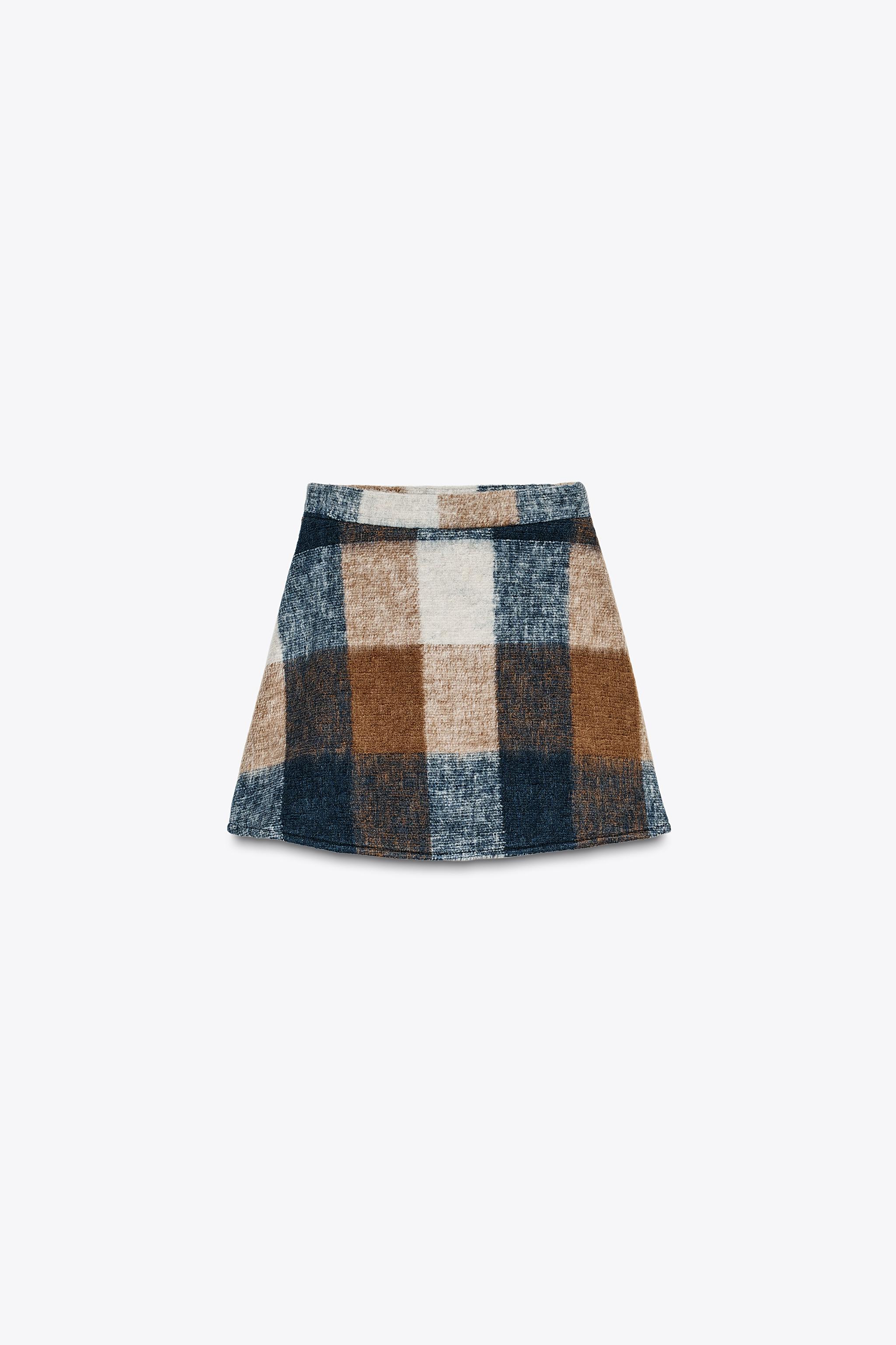 Soft Plaid Short Skirt