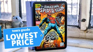Photo of an iPad mini 6 displaying Spider Man comic