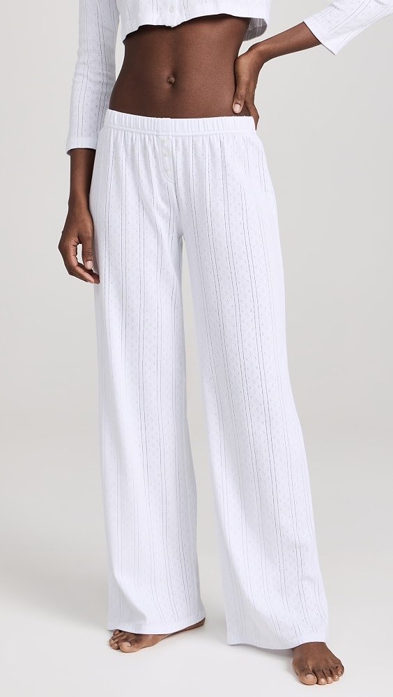 The Pointelle Pants - White