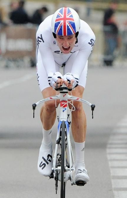 Bradley Wiggins (Team Sky) in time trial mode at the 2011 race