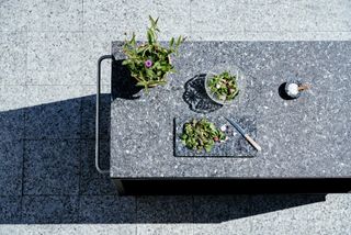 Stone outdoor kitchen worktop