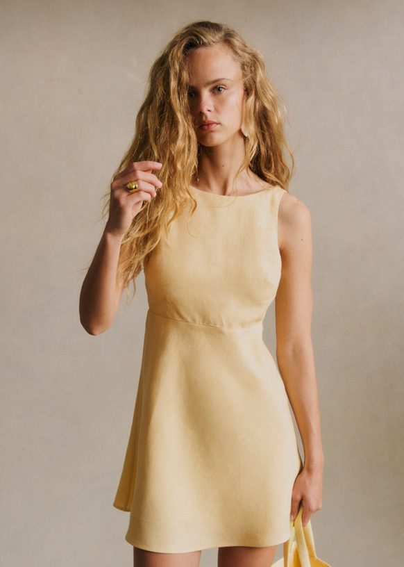 Yrena Dress - Mustard - Linen - S&amp;eacute;zane