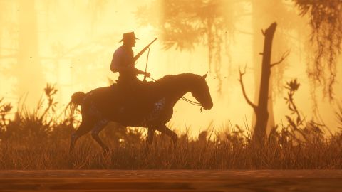 Wallpaper red dead redemption 2, 2023, cowboys, silhouette desktop