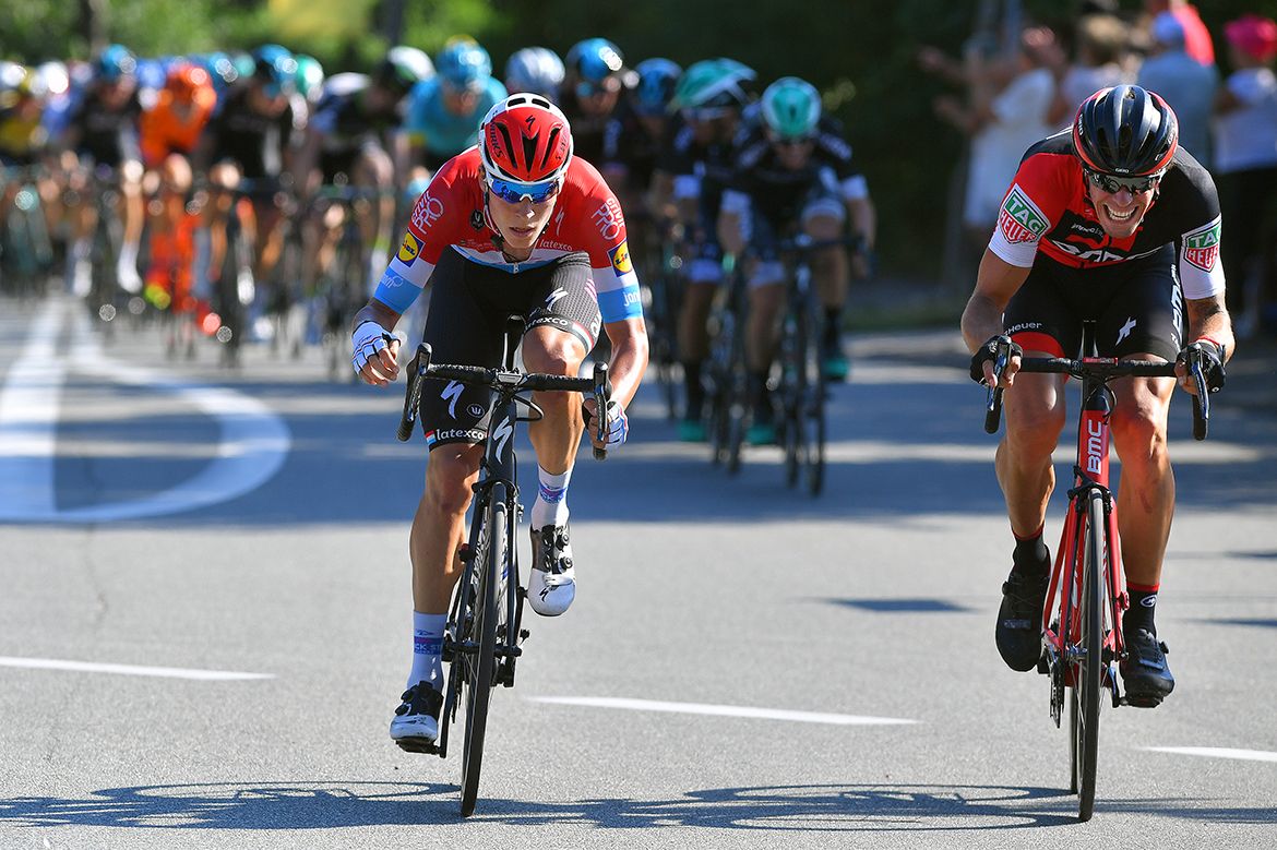Bob Jungels (Quick-Step) attacks at the Tour de Pologne.