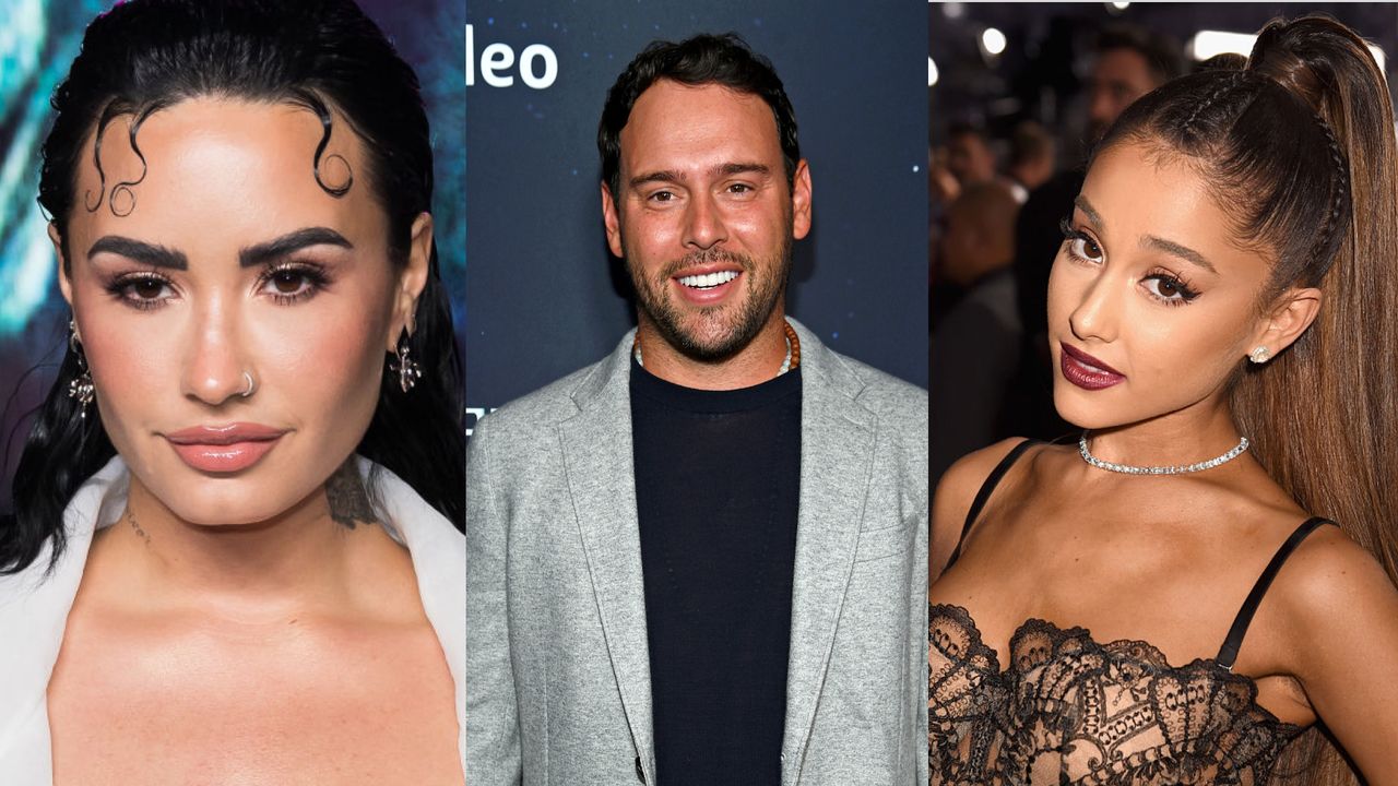 Ariana Grande, Demi Lovato, Justin Bieber, Scooter Braun