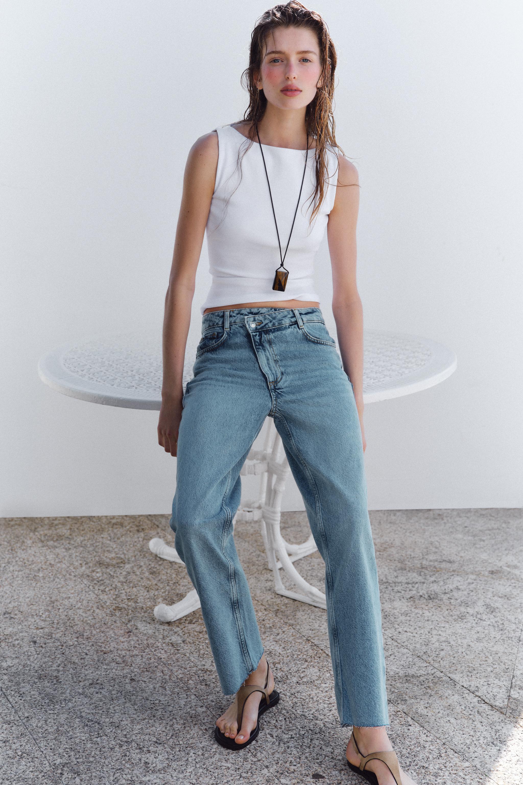 Z1975 straight hair high waist crossover jeans
