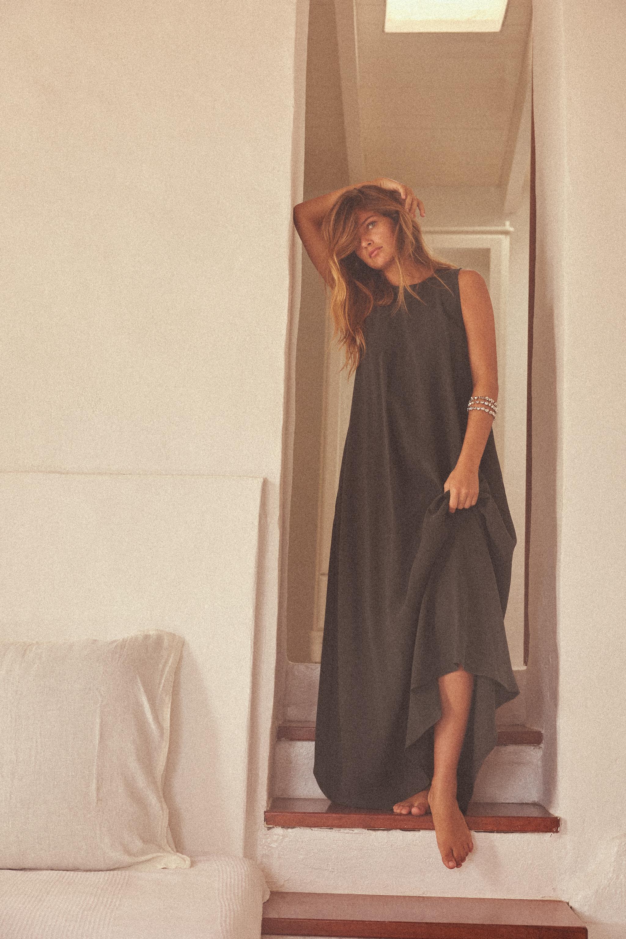 Flowing Voluminous Midi Dress