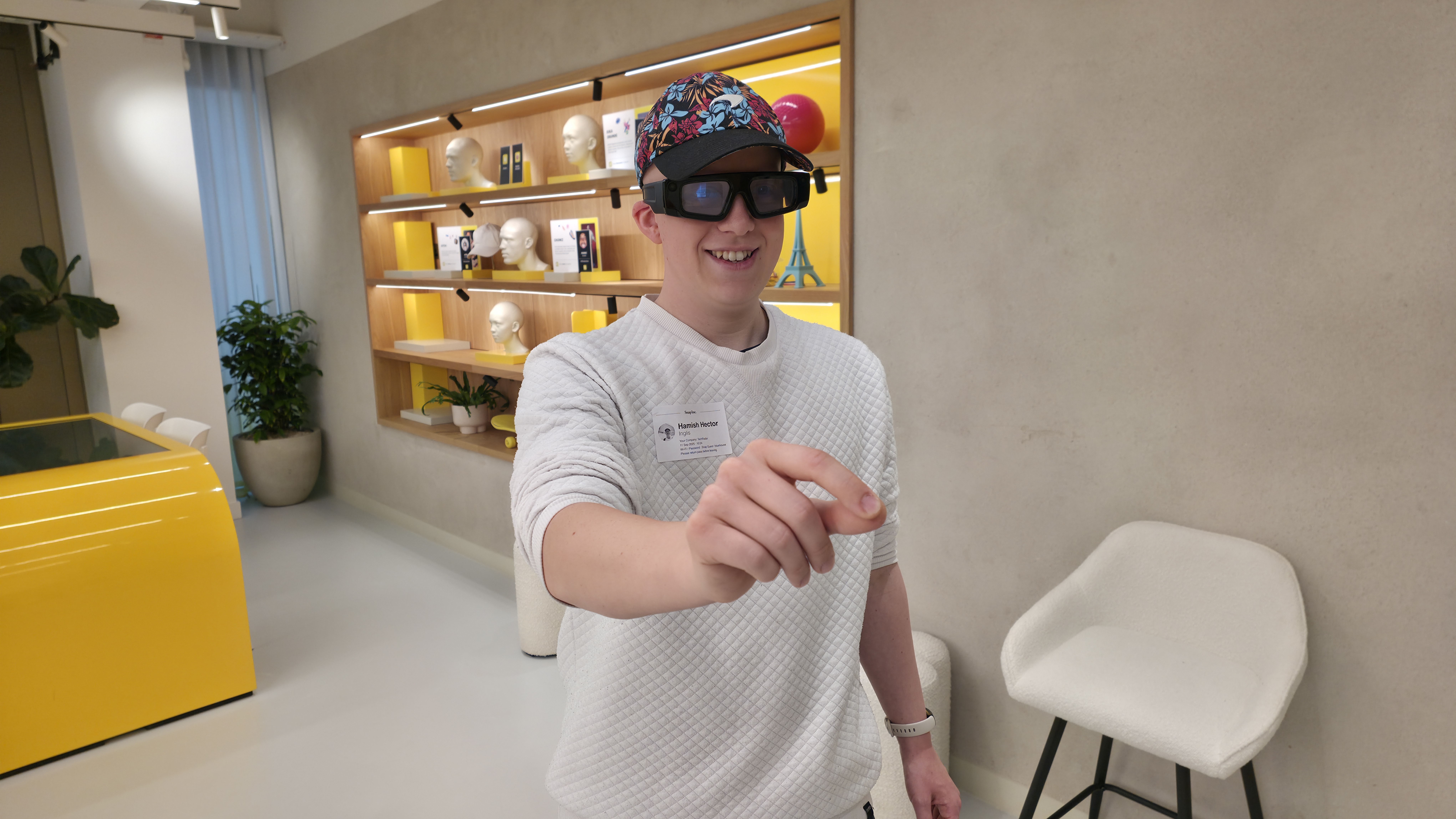 Hamish using the Snap Spectacles
