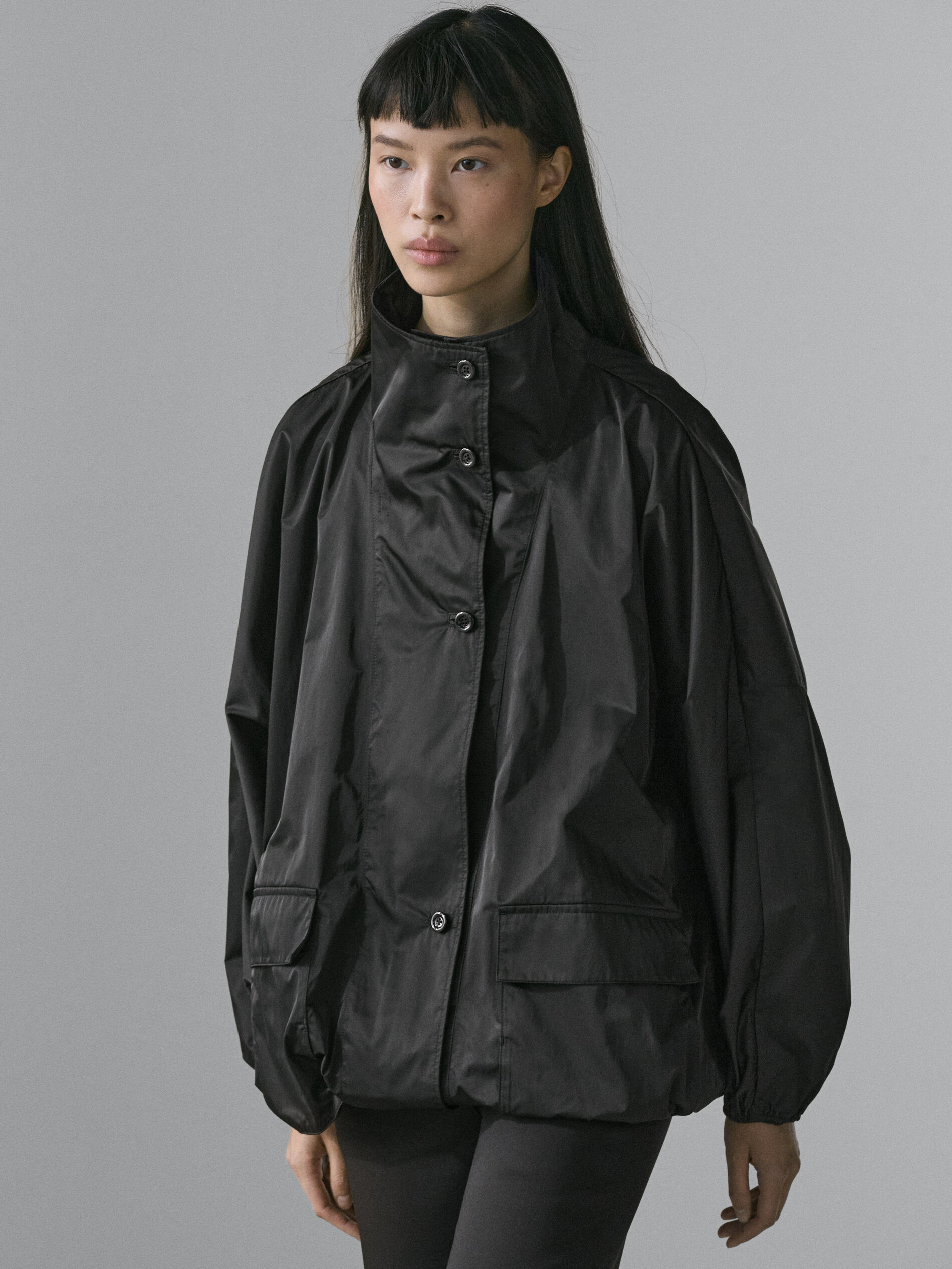 Bomber Jacket With Pocket Details