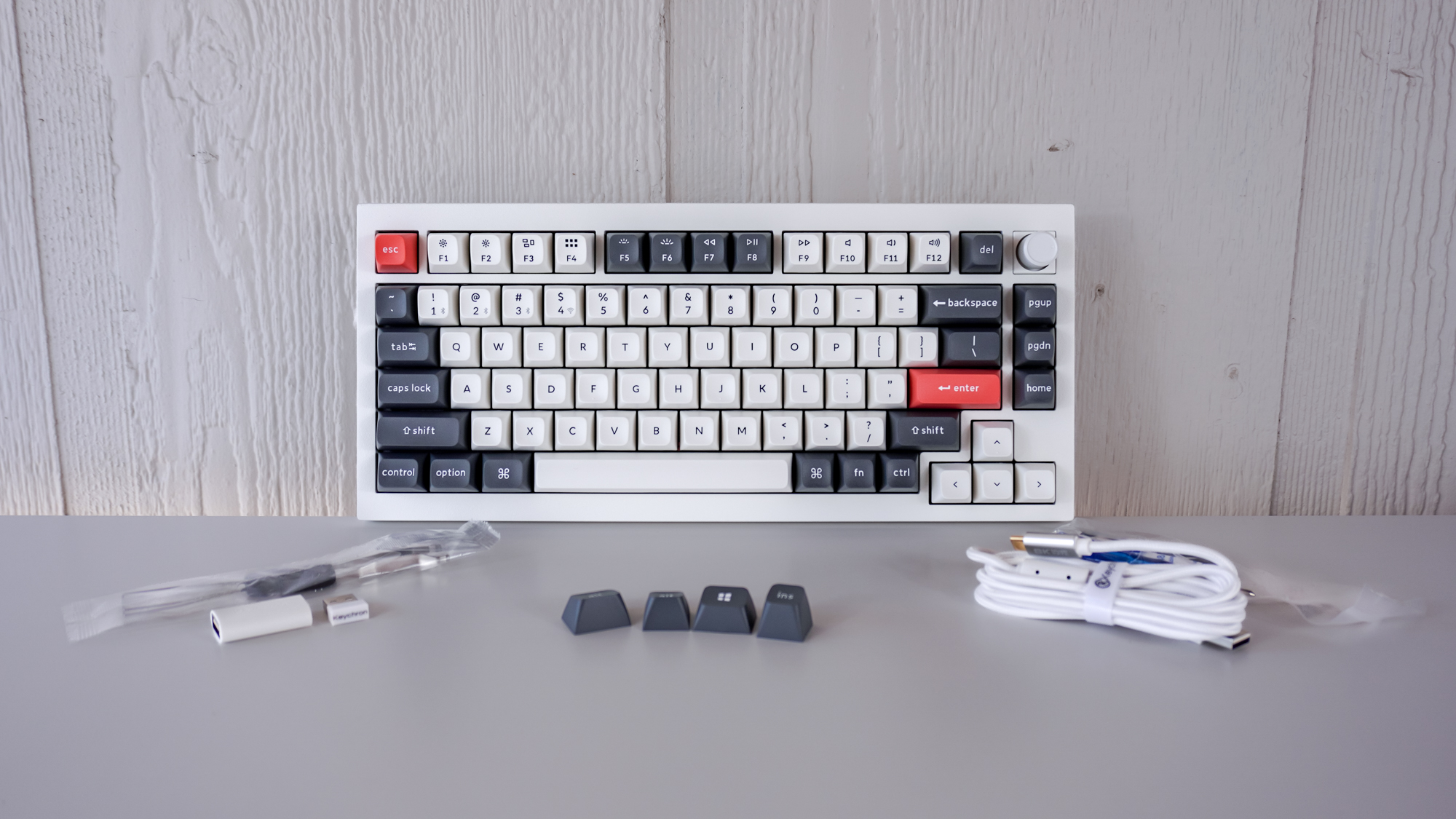 The Keychron Q1 Ultra 8K keyboard unboxed on a table