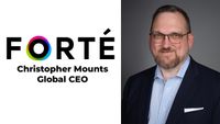 Headshot of new CEO Christopher Mounts next to the FORTÉ logo.