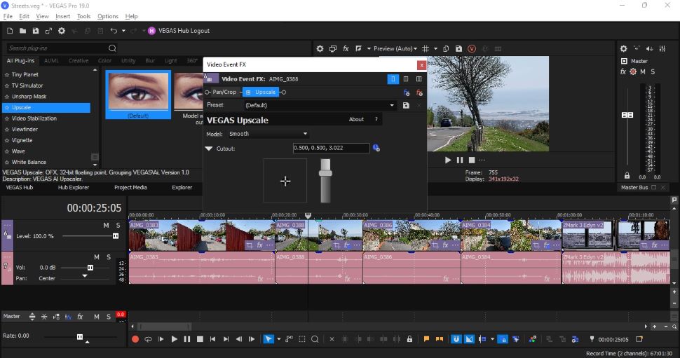 Screenshot of Vegas Pro 19 video editing software