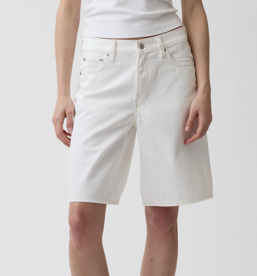 Gap, 11" Mid Rise Longline Denim Shorts