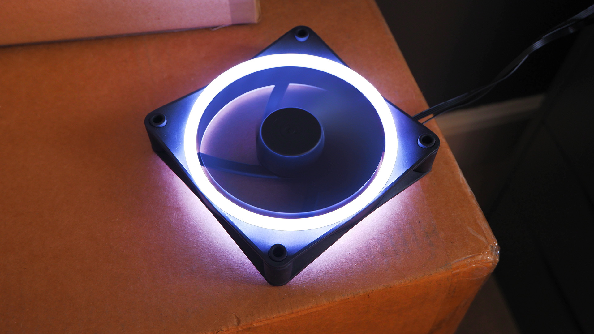 NZXT F120 fans on a box.