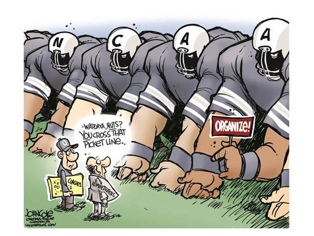 Editorial cartoon NCAA union