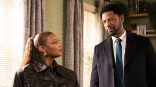 Queen Latifah as Robyn McCall and Tory Kittles as Detective Marcus Dante talking in The Equalizer season 4