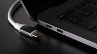 A cable and port for a laptop