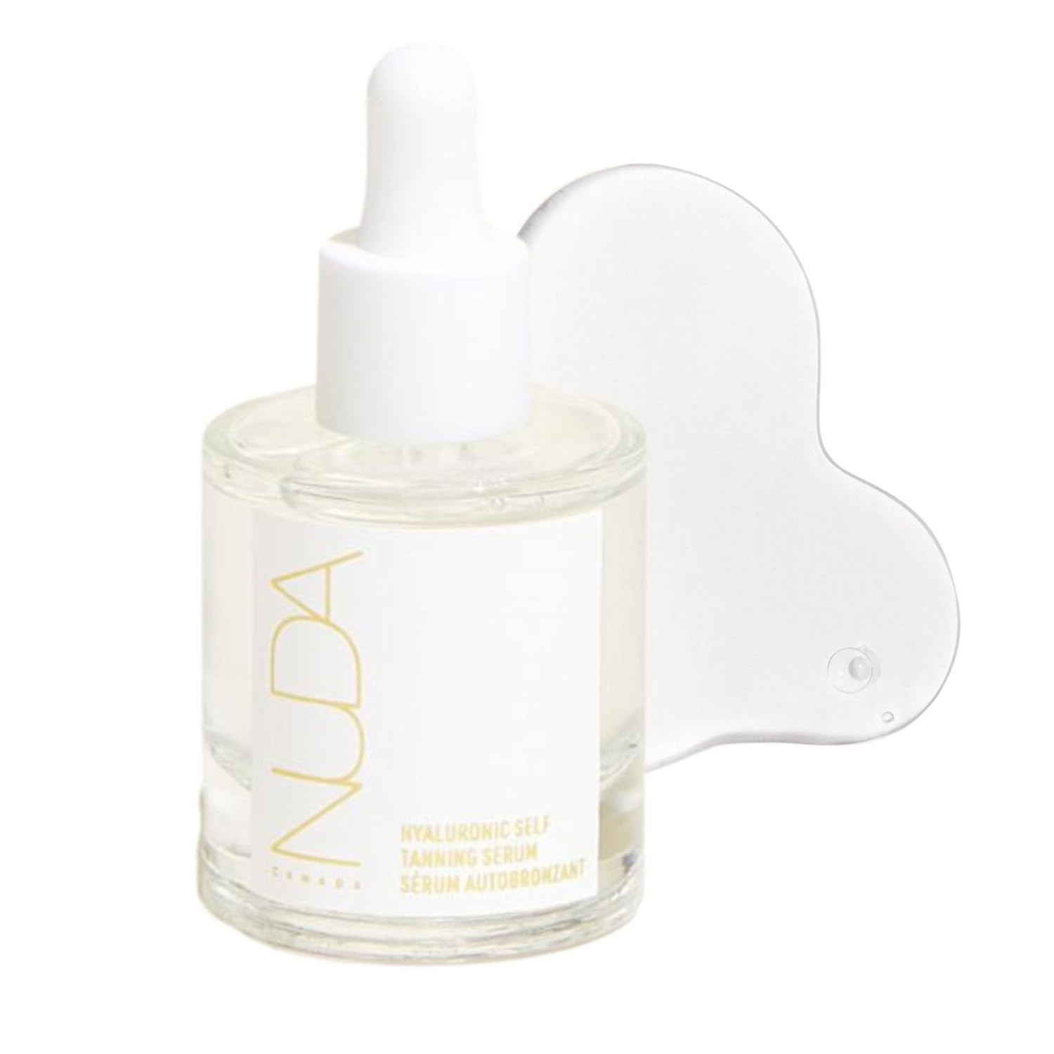 Nuda Cloudserum Hyaluronic Self Tanning Serum, Fast Drying, Streak Free Gradual Tan, Infused With Hyaluronic Acid, White Tea &amp;amp; Aloe Vera, Non-Transfer, Hydrating Sunless Tanner, Vegan, 1.0 Oz