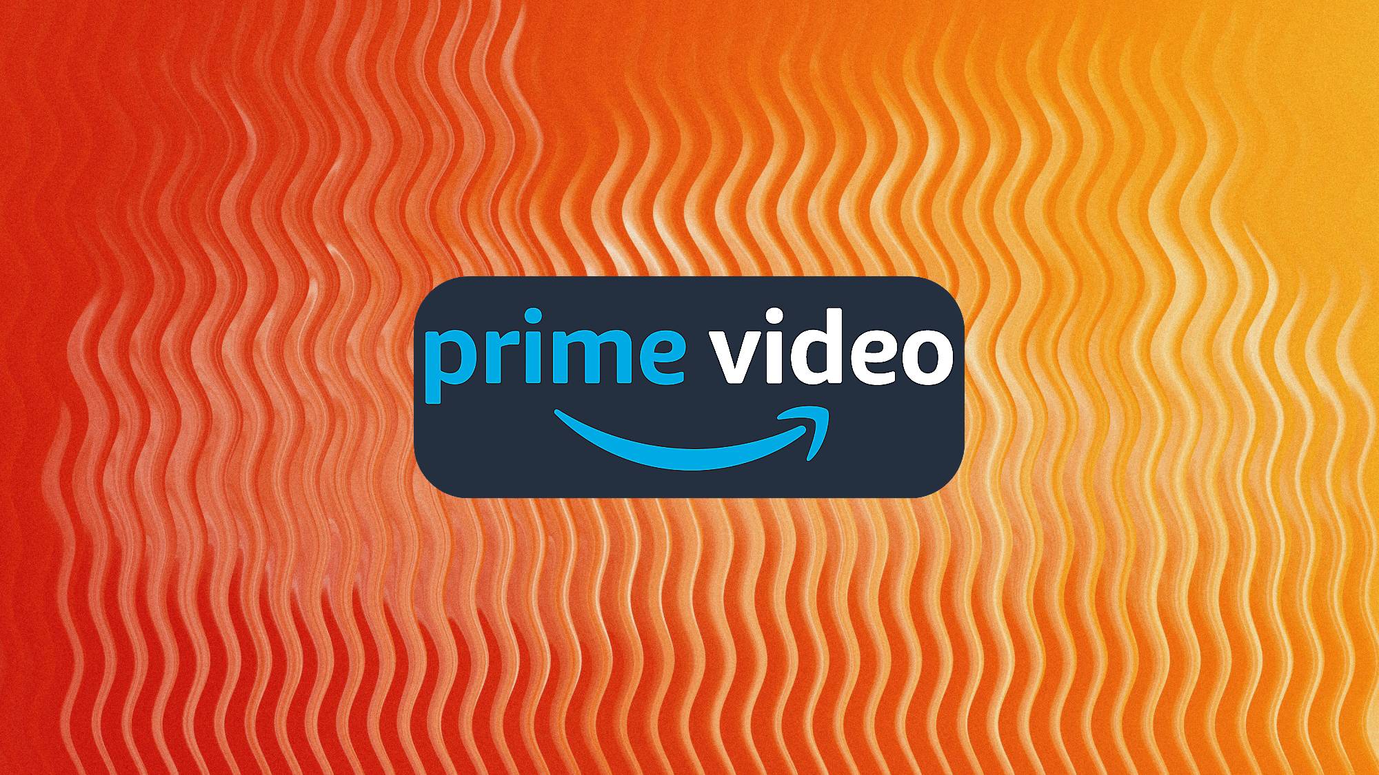 Prime Video logo on orange abstract background