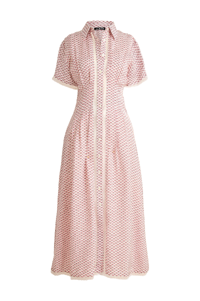 J.Crew, Wren Lace-Trim Shirtdress in Glossy Twill
