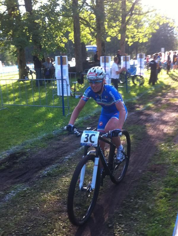 Eva Lechner put in a fast lap for Italy in the team relay