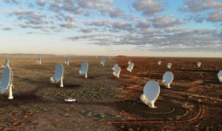 The South African array of the Square Kilometer Array Observatory will consists of nearly 200 dish antennas carefully arranged over a remote desert region.