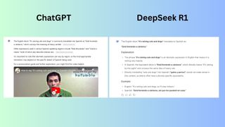 ChatGPT vs DeepSeek R1 screenshot