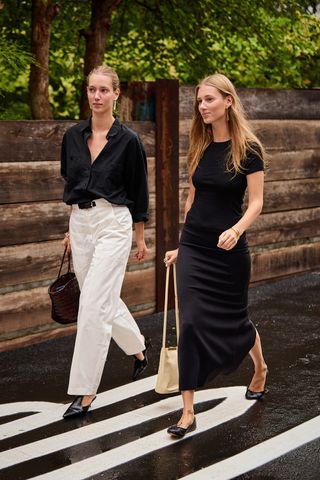 Amalie and Cecilie Moosgaard street style outfits.