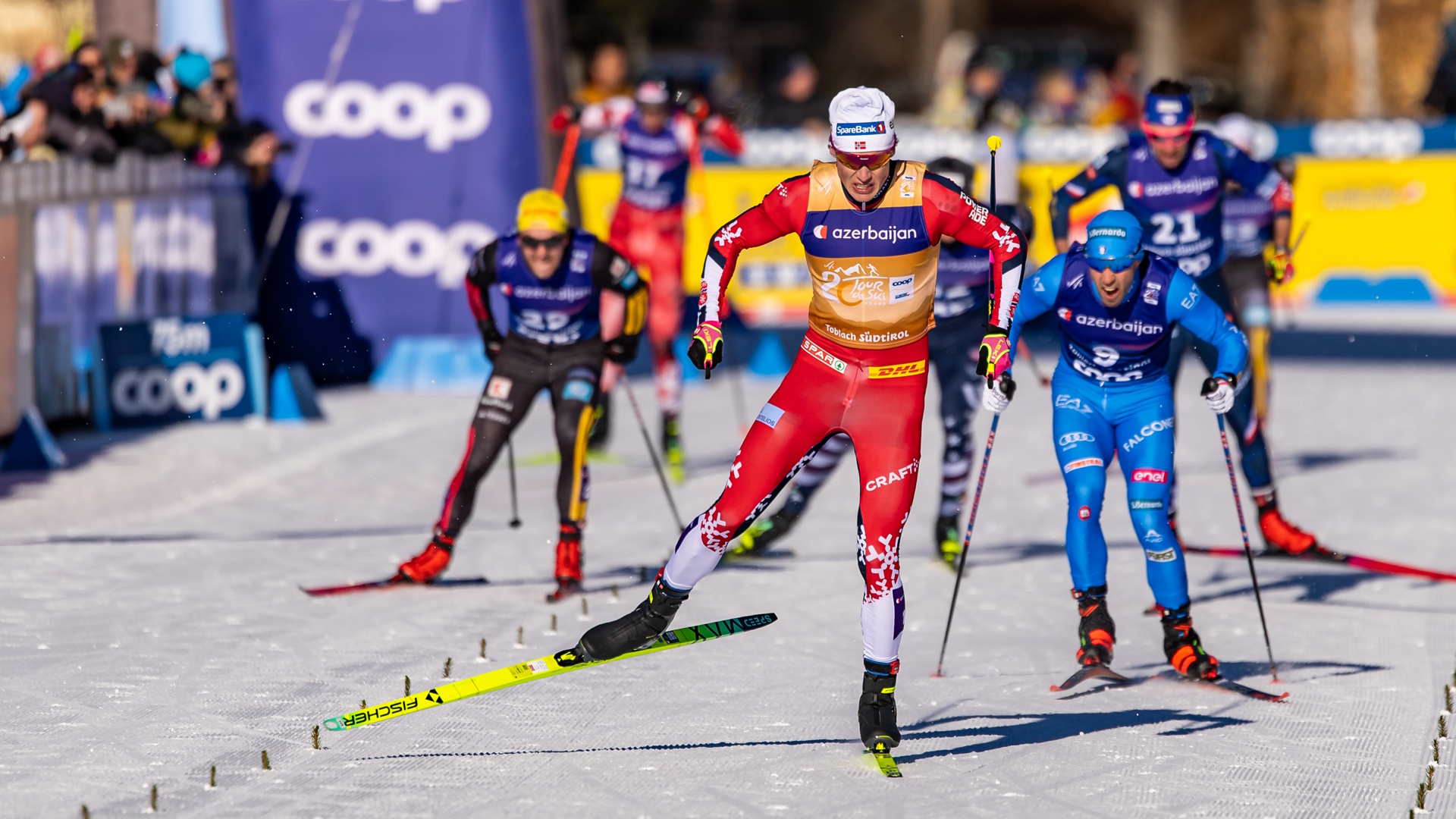 Johannes Hoesflot Klaebo of Norway during a Cross-Country World Cup event.