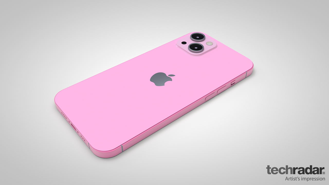 An artist's impression of the iPhone 13 in pink