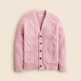 Suéter Cardigan tricotado em lã Merino