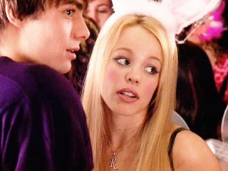 The movie "Mean Girls", directed by Mark Waters. Seen here from left, Jonathan Bennett as Aaron Samuels and Rachel McAdams as Regina George