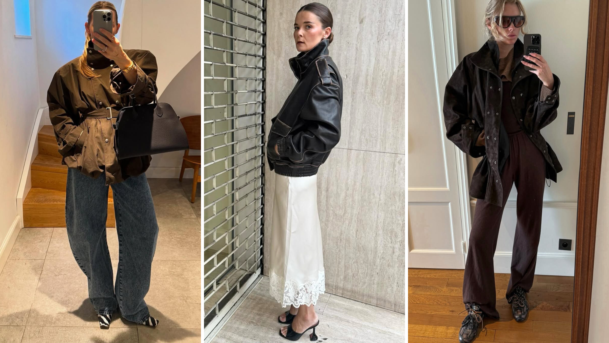 influencers wearing funnel neck jackets