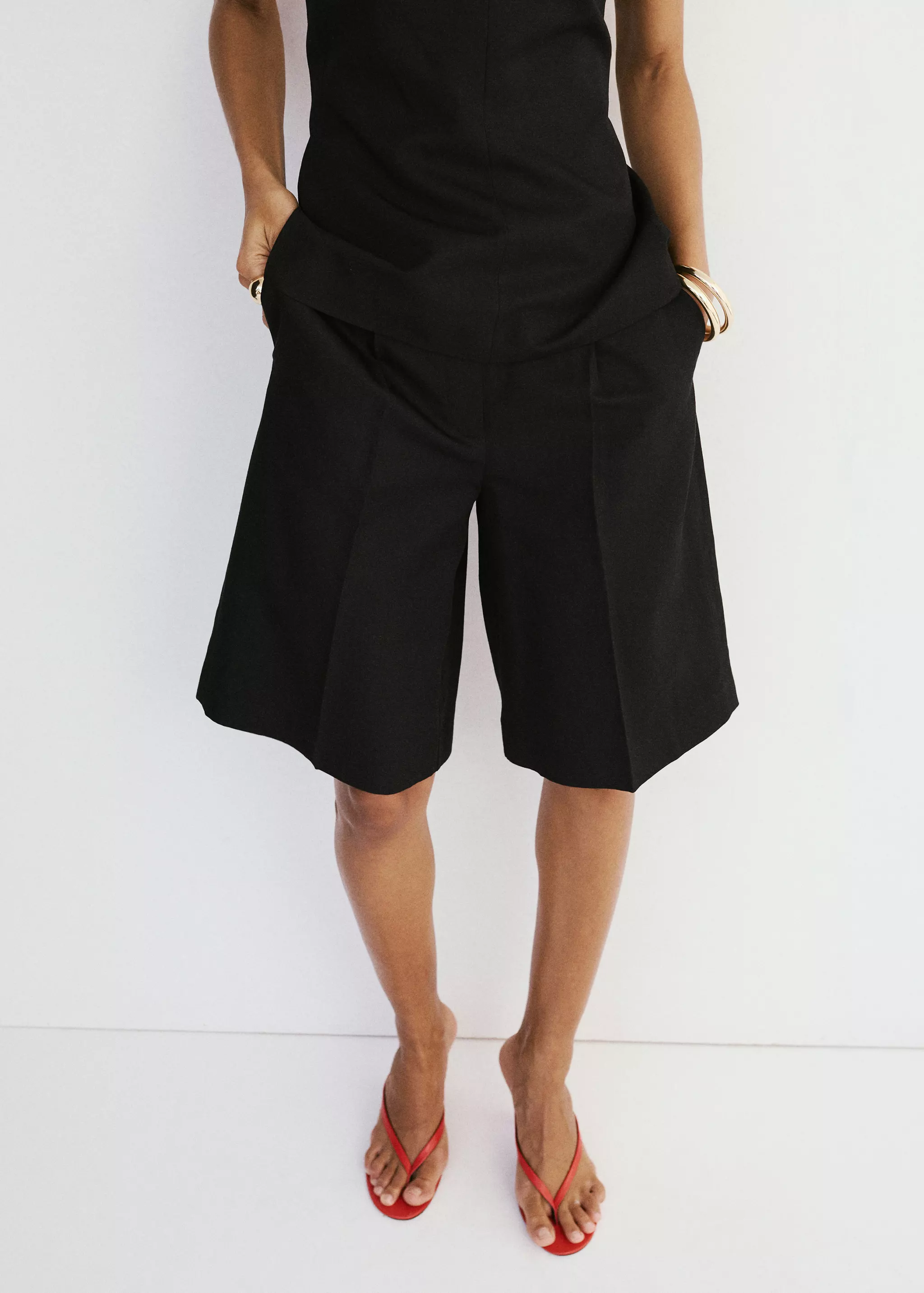 Straight Linen Bermuda Shorts - Women | Mango United Kingdom