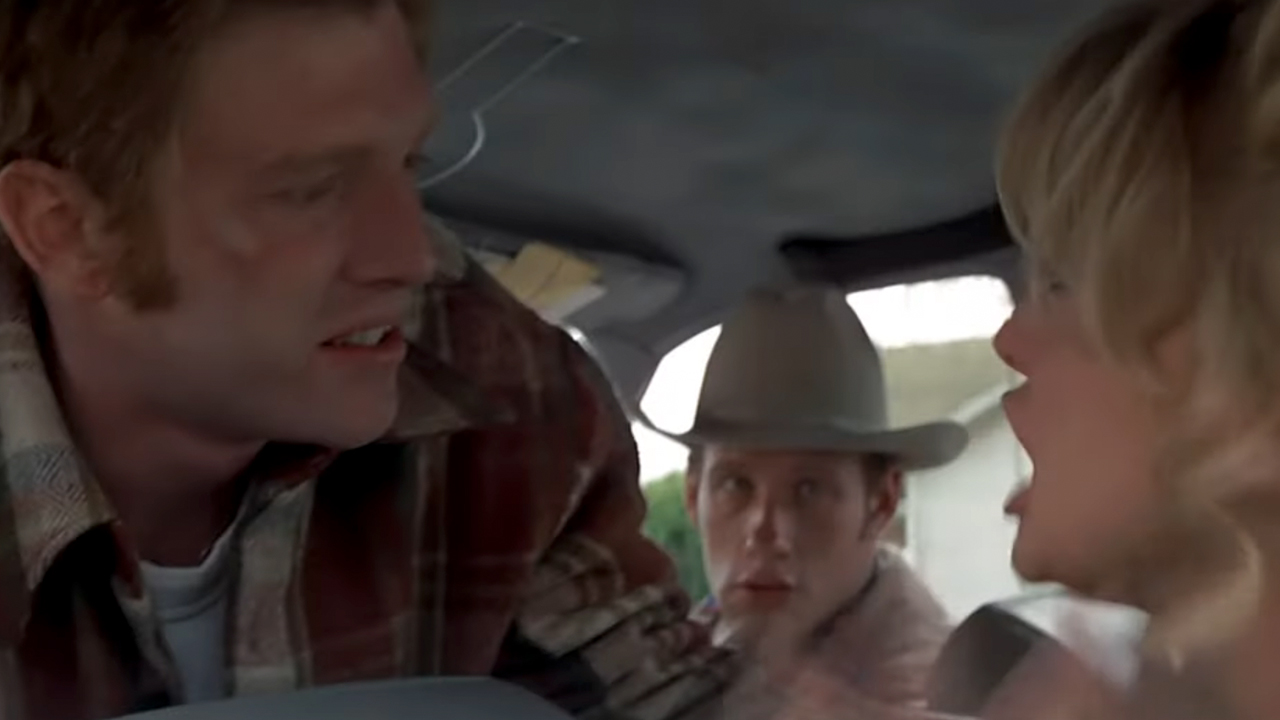 People arguing in a car in The Sugarland Express