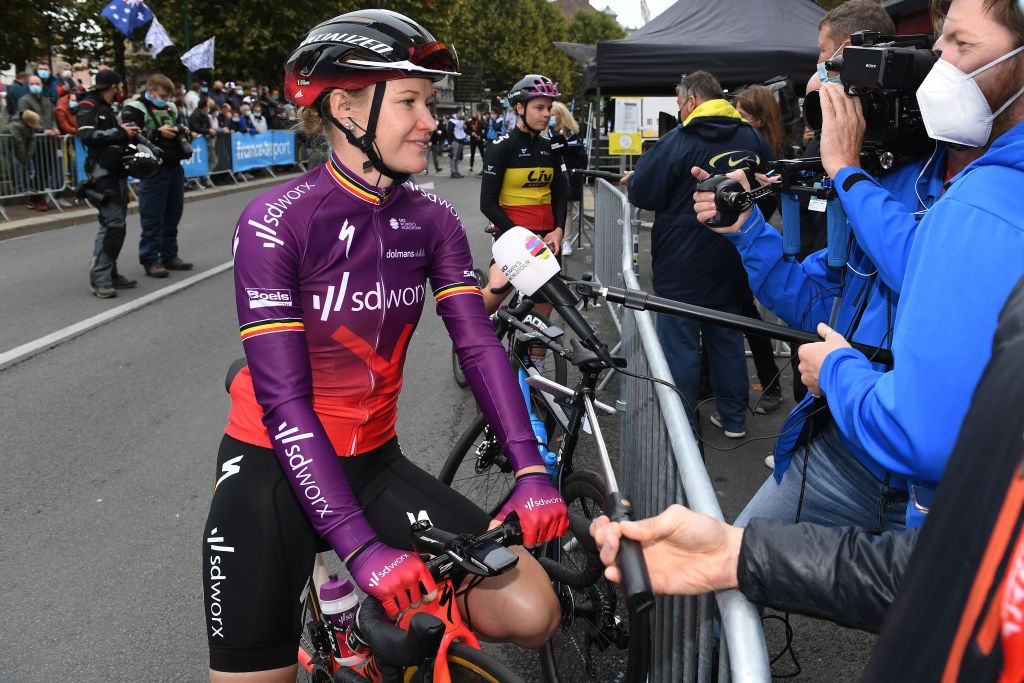 Jolien D&#039;hoore (SD Worx) before the final race of her career, Paris-Roubaix