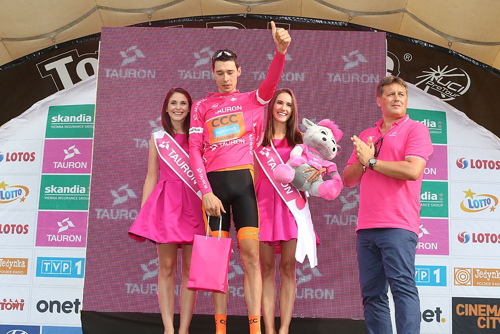 Adrian Kurek (CCC Sprandi Polkowice) leads the mountain classification after being in the breakaway