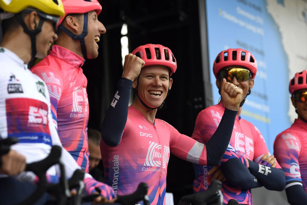 Lawson Craddock enjoys the cheers on the podium