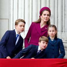 The Royal Family Watch Military Procession To Mark The 80th Anniversary Of VE Day