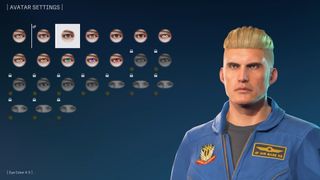 The online character creation menu in Ace Combat 8: Wings of Theve.